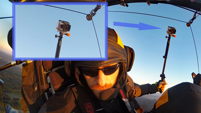 Handgeführte Kameraposition beim Rundflug